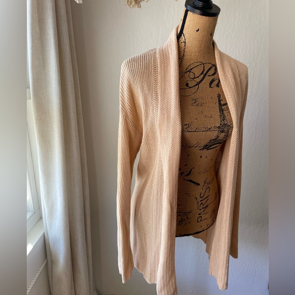 Ralph Lauren knit 100% linen open cardigan sweater duster